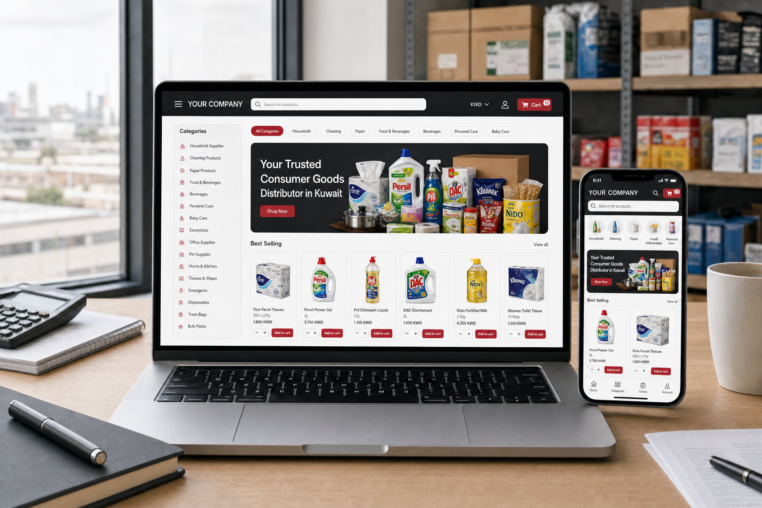 A storefront for fast-moving goods.