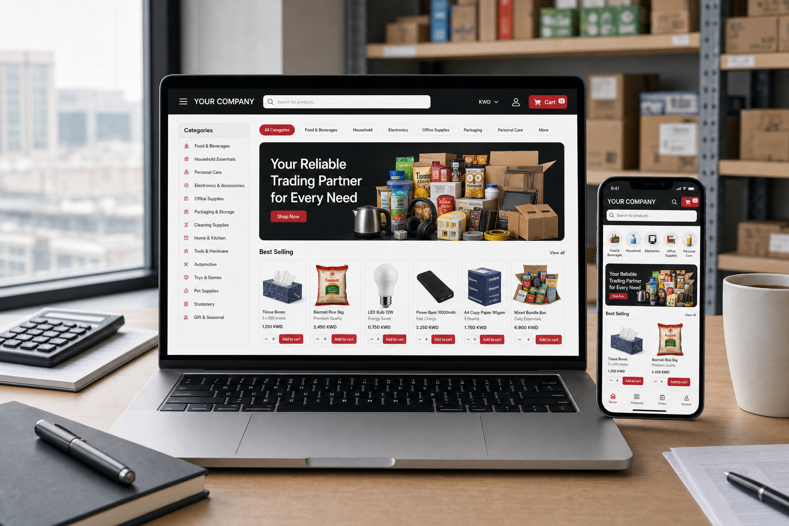 A flexible storefront for general trading.